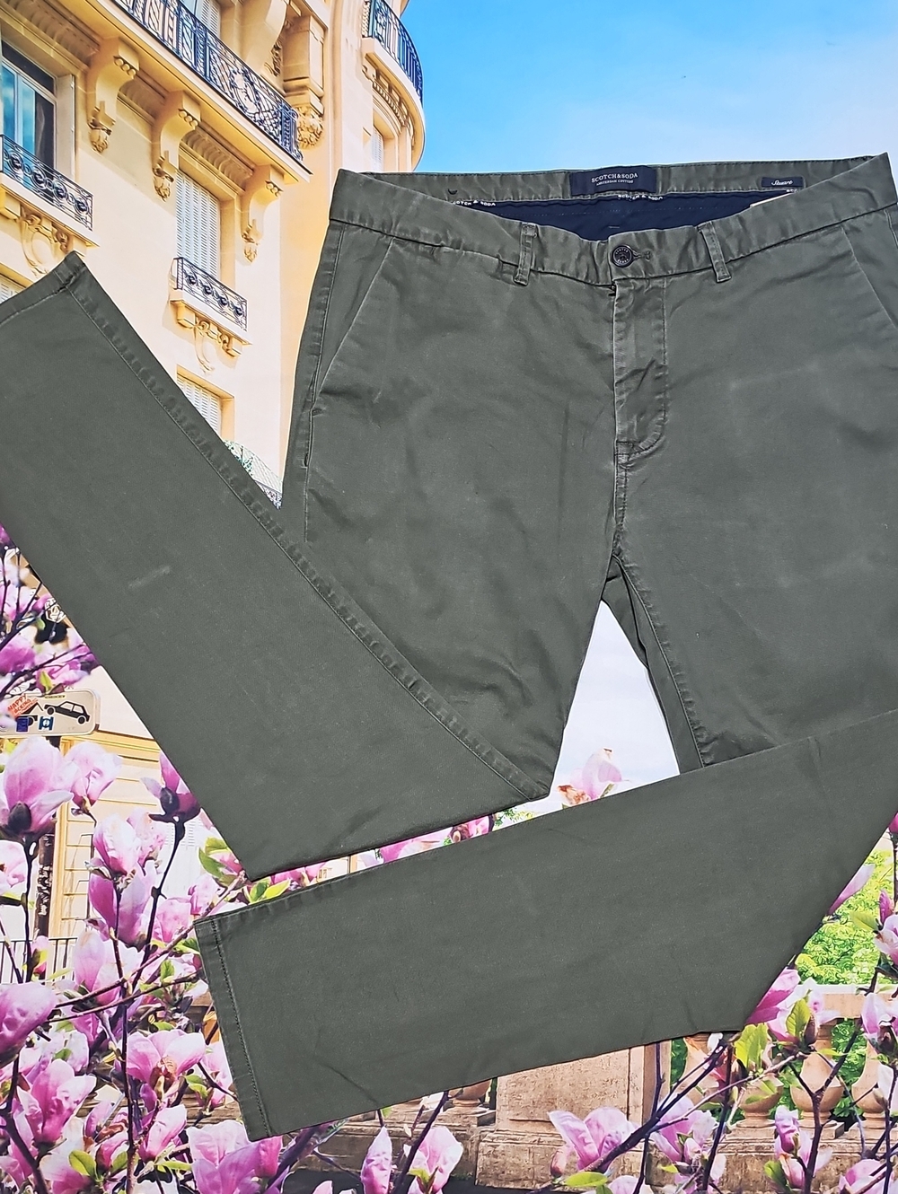 Scotch & Soda Olive Men Pants Size 33x32